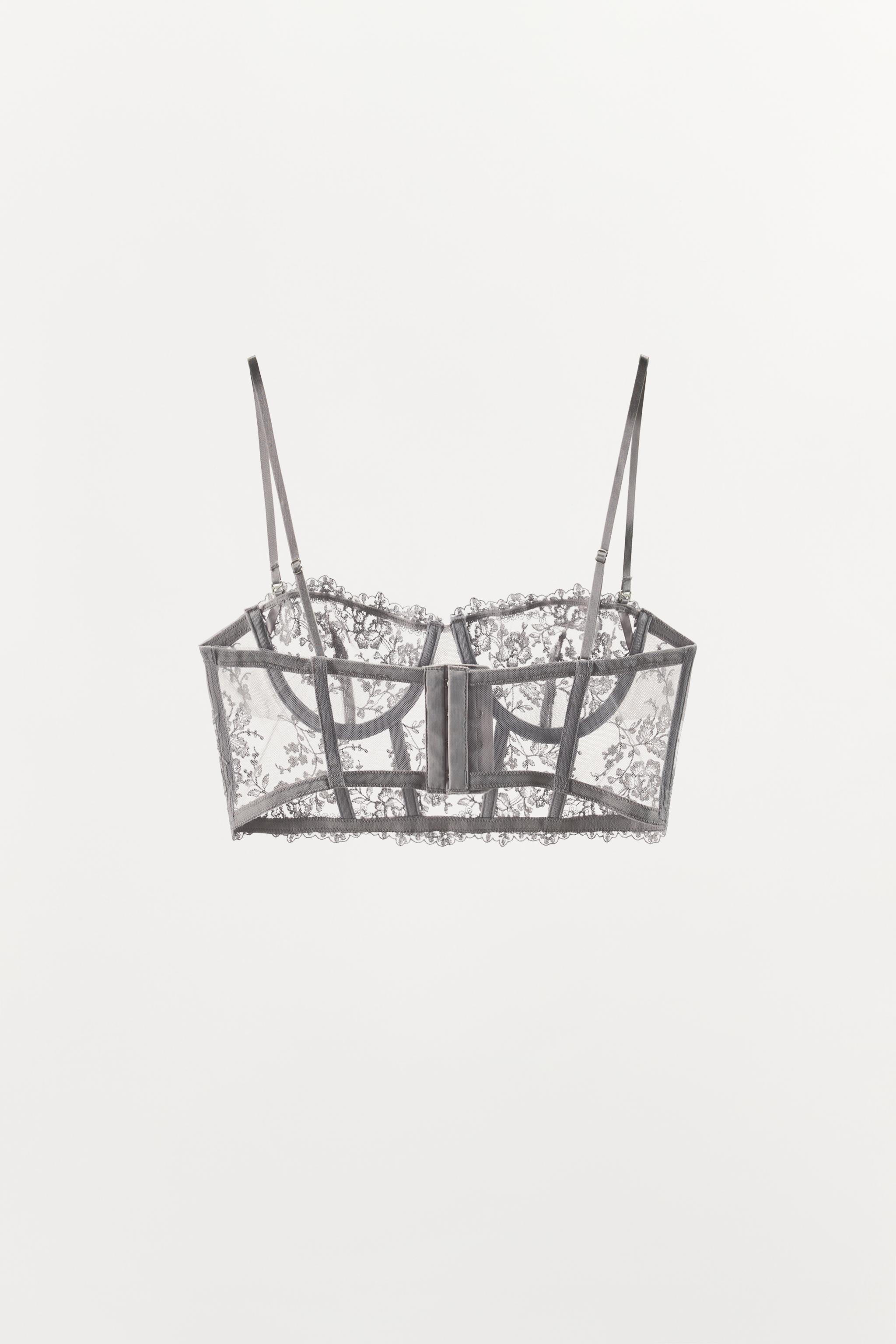FLORAL EMBROIDERED CORSET BRA
